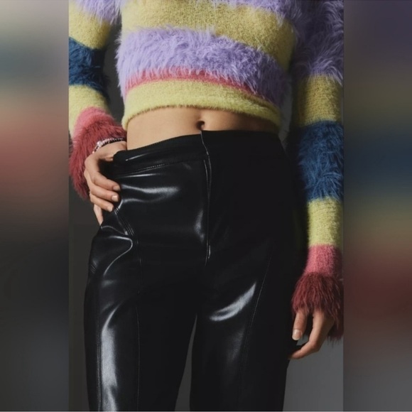 UO Silence + Noise Urban Outfitters Women’s Sydney Faux Vegan Leather Pants NWT - Picture 3 of 10